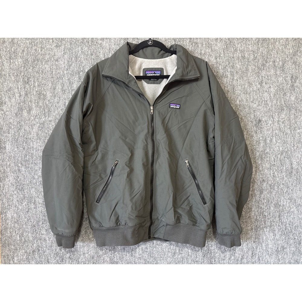 Patagonia Mens Shelled Synchilla Fleece Lined Jacket Forge Grey Large L Bomber